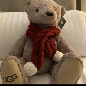 Teddy Bear Pompon Scarf Oatmeal UGG